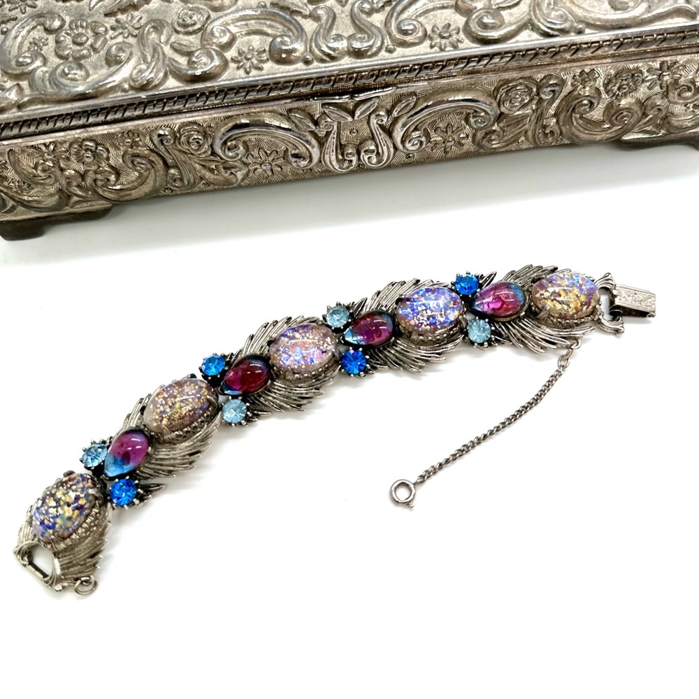 Rare Vintage FLORENZA Opal Crystal Bracelet